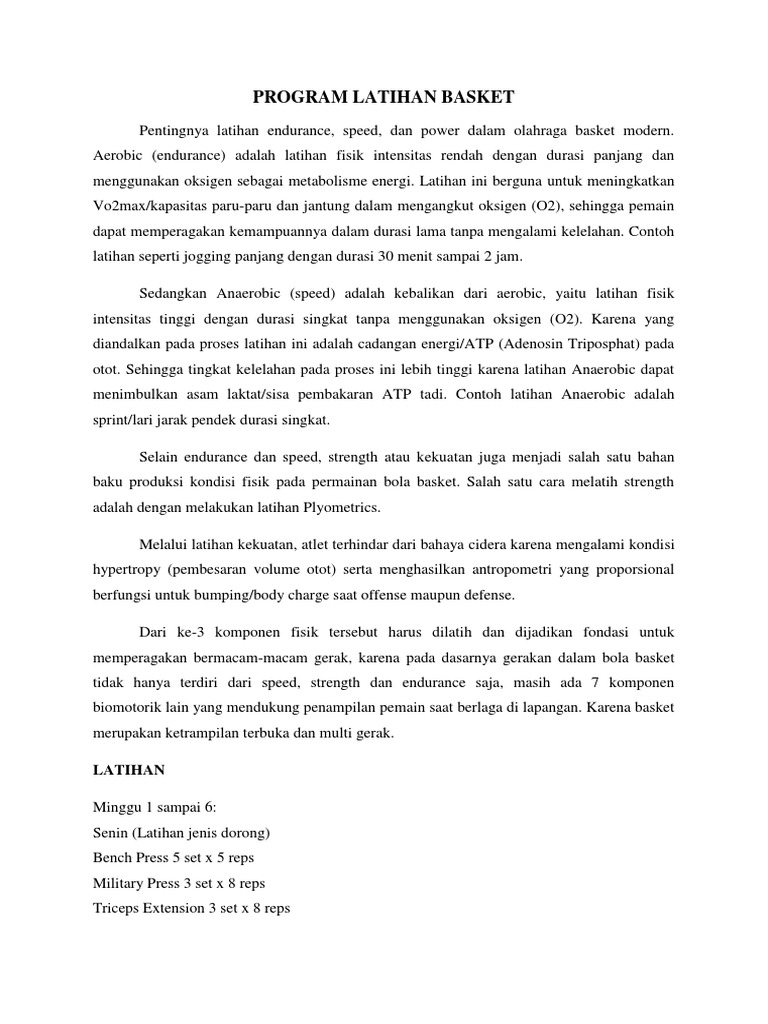 Program Latihan Basket