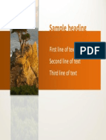 Sample Heading: First Line of Text Second Line of Text Third Line of Text