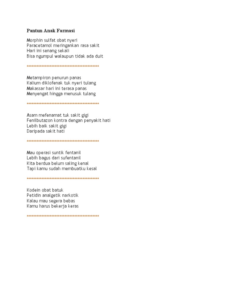 Pantun Anak Farmasi
