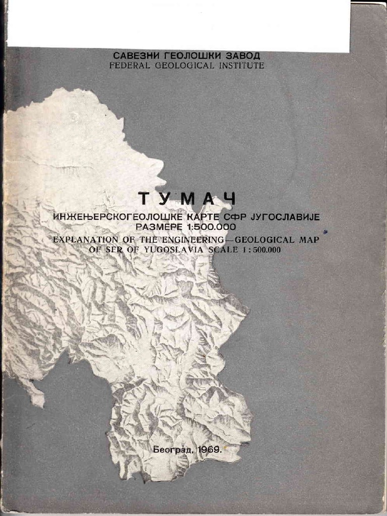 Tumac Inzenjerskogeoloske Karte Sfrj