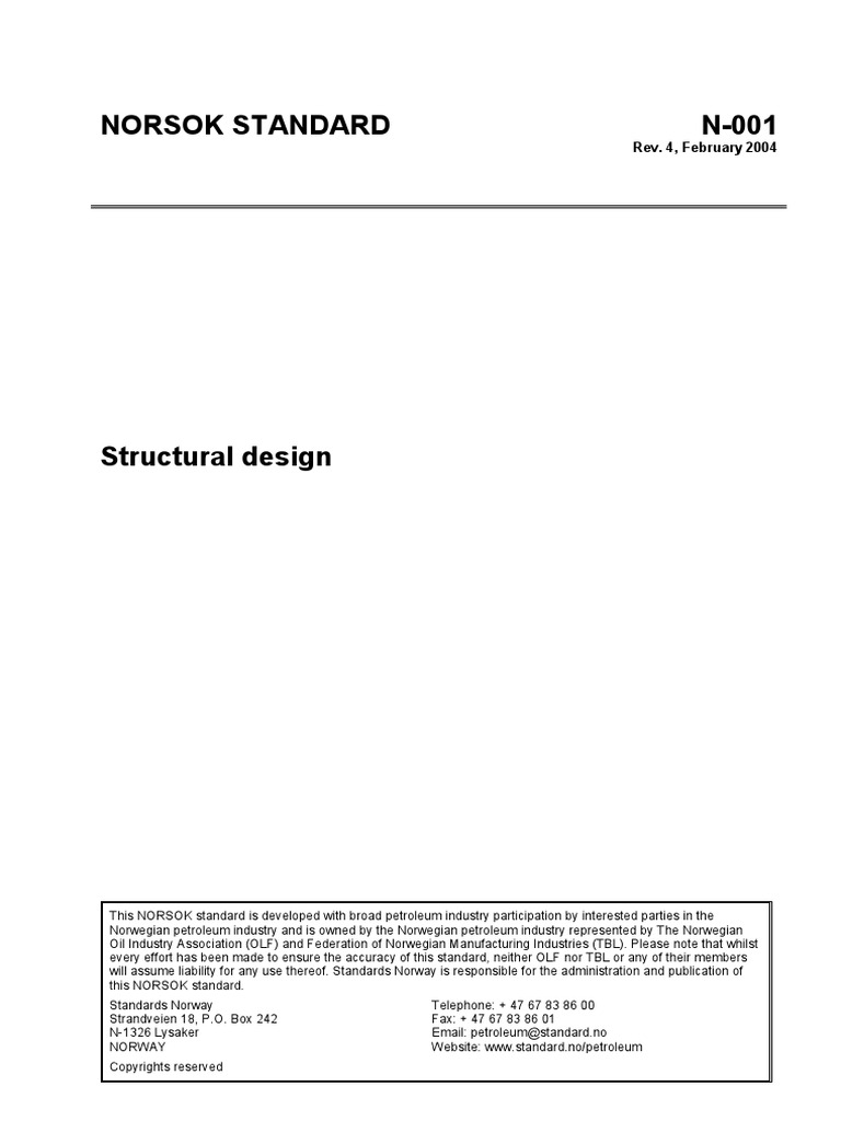 Norsok Standard - Structural Design | PDF