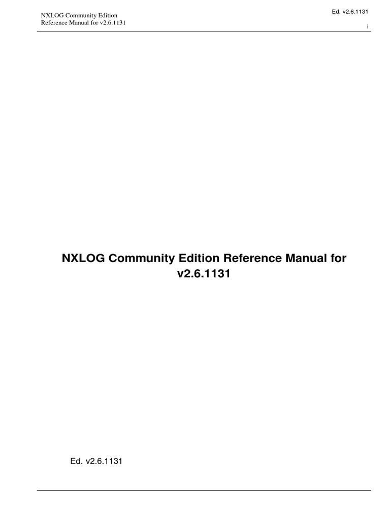 Nxlog User Manual – NXLog documentation collections – VQUJYL