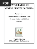 Status Paper On Mining Leases in Orissa: Prepared by