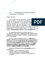 Carta de Campamento de Jovenes XXI 2014