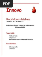 Download SRS-Blood Donor Central Database and Web by Arun prasath S SN211873920 doc pdf