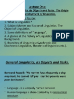 Lecture 1 General Linguistics Its Objects...