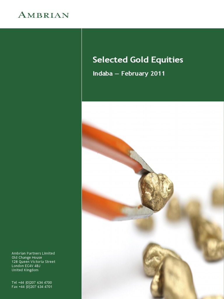 Ambrian Gold Book 2011 PDF Gold As An Investment Government