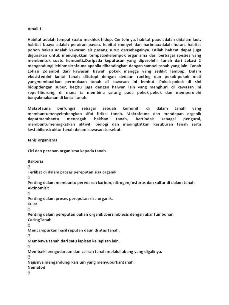 Amali 1 Ekosistem Dan Biodiversiti Pdf
