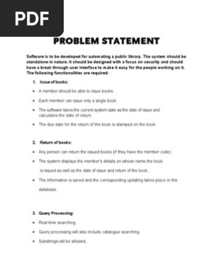 Problem Statement