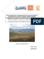 Plan territorial para la implementación de acciones de gestión sostenible de los recursos naturales y buenas prácticas agropecuarias con énfasis en la reducción de las condiciones de riesgos de desastres y mejora de la seguridad alimentaria en la comunidad de Pichupata