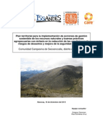 Plan territorial para la implementación de acciones de gestión sostenible de los recursos naturales y buenas prácticas agropecuarias con énfasis en la reducción de las condiciones de riesgos de desastres y mejora de la seguridad alimentaria de la Comunidad de Seccenccalla, distrito de Kishuara