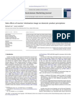 Halo effects of touristsGÇÖ destination image on domestic product perceptions