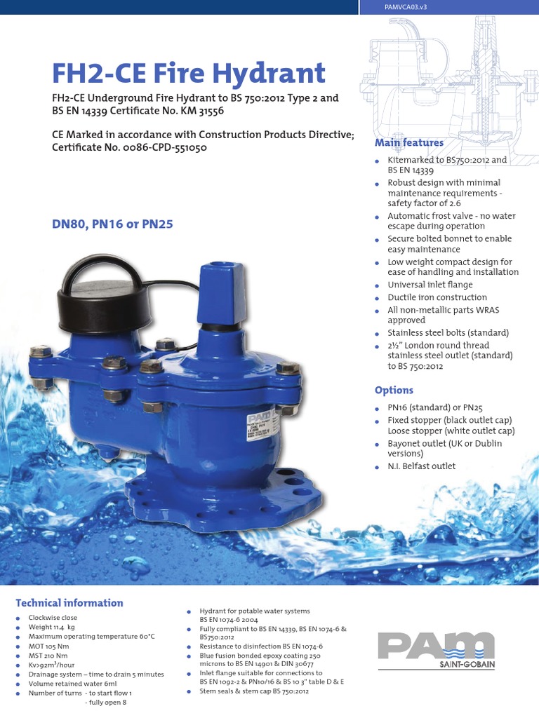 VCA03 FH2 CE Fire Hydrant | PDF | Valve | Nut (Hardware)