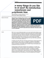 How Many Things Do You Like To Do at Once An Introduction To Monochronic and Polychronic Time