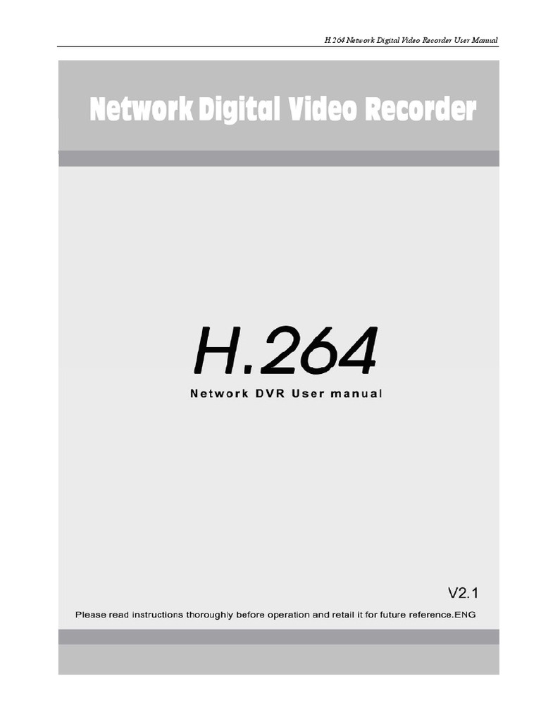 H.264 DVR6304 User'S Manual | PDF | Digital Video Recorder | Power.