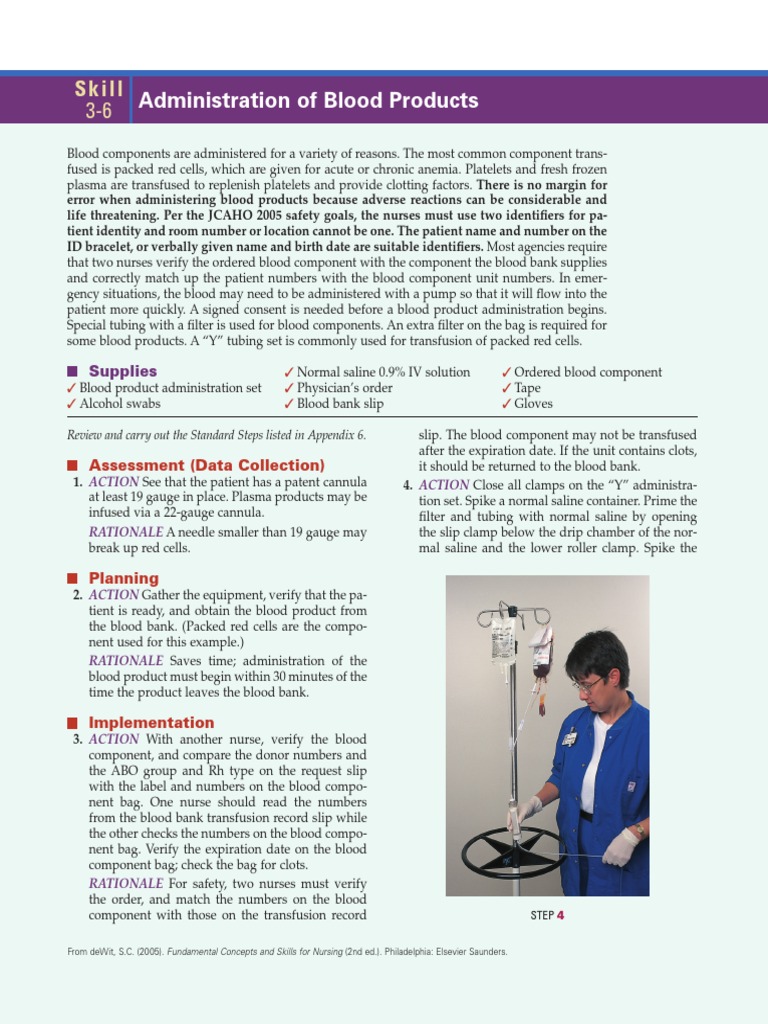 Blood Products Transfusion | PDF | Blood Transfusion | Intravenous Therapy
