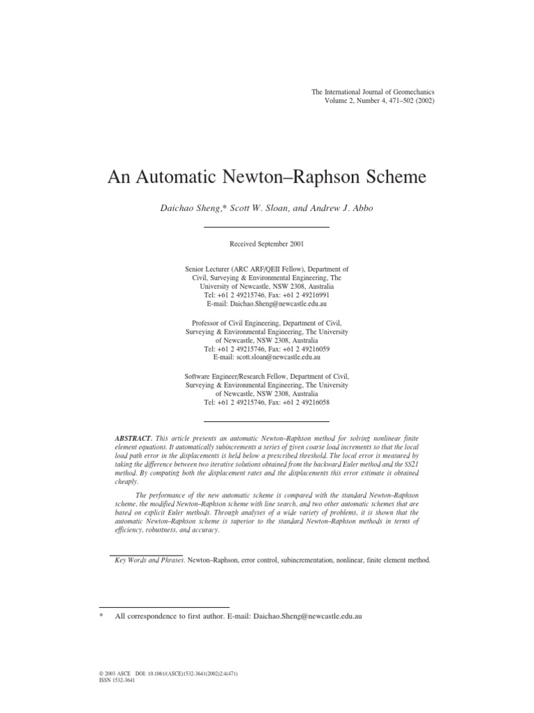 An Automatic Newton-Raphson Scheme | PDF | Science & Mathematics