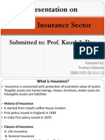 Presentation On Indian Insurance Sector: Submitted To: Prof. Kaushik Das