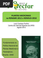 Plantas Medicinais Autorizadas RENAME e RENISUS