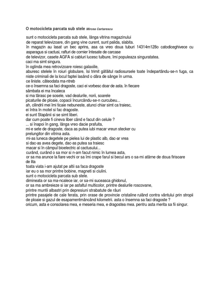 O Motocicleta Parcata Sub Stele - englshtjuw