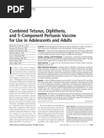 Combined Tetanus, Diphtheria, And 5-Component Pertussis Vaccine for Use in Adolescents and Adults