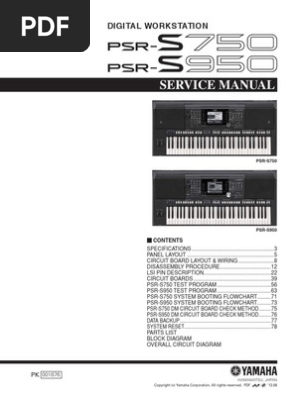 Yamaha PSR s950 s750 SM | PDF | Input/Output | Power Supply