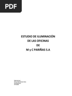 Informe de Iluminación de las Oficinas de MyC PARIÑAS Final