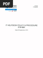 Help Desk Policy And Process Flowchart Help Desk Information