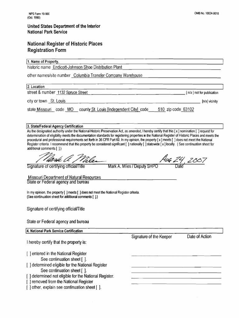EndicottJohnson Shoe Distribution Plant National Register of