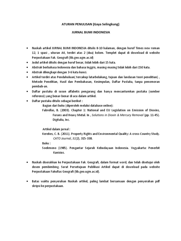 Aturan Penulisan Gaya Selingkung1