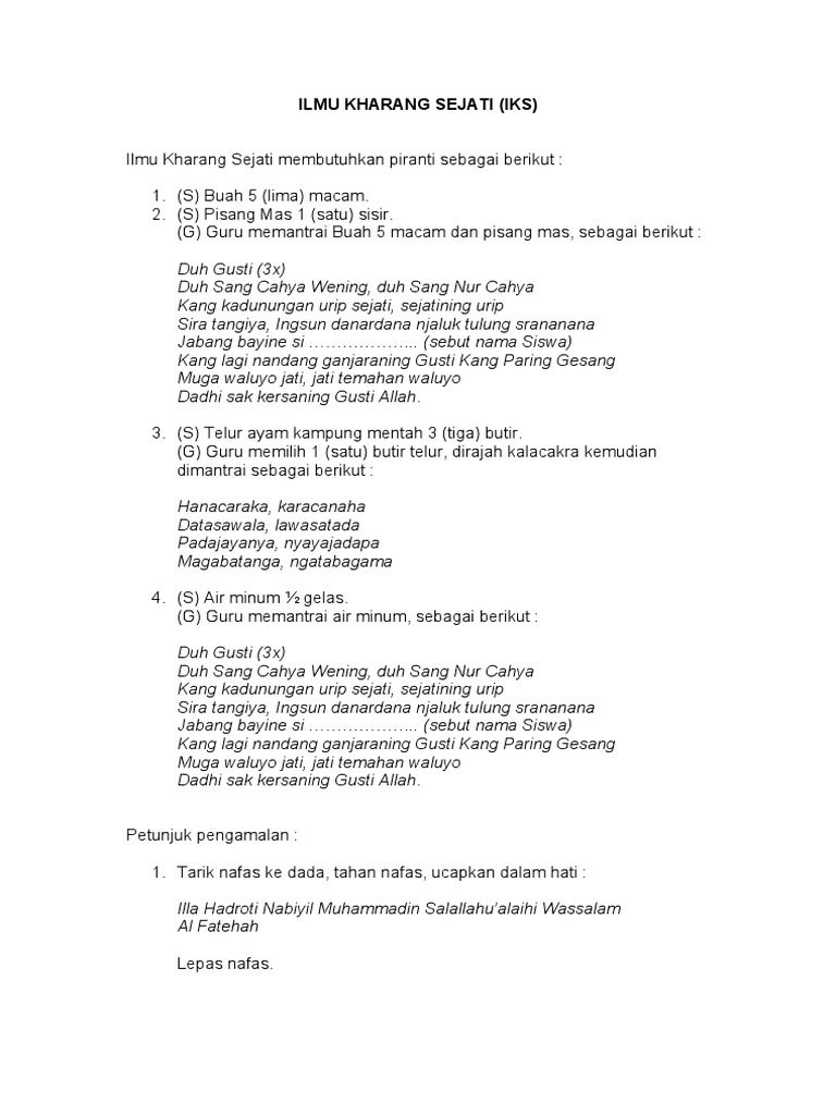 06 Ilmu Kharang Sejati | PDF