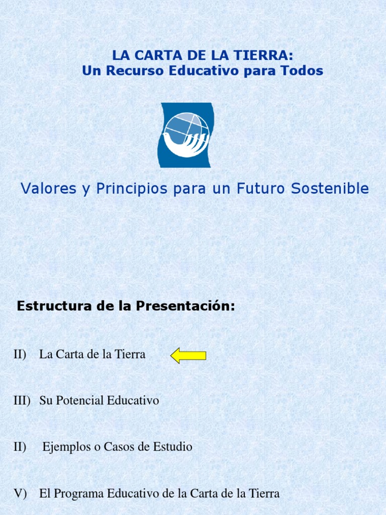 Carta a La Tierra 2.1 Desarrollo sostenible Tierra