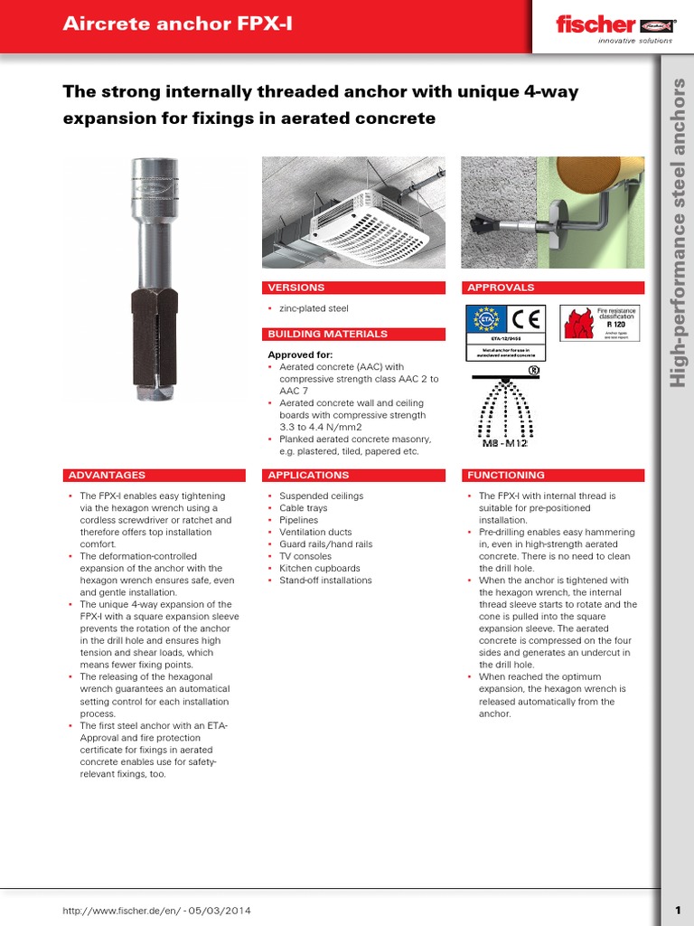 The Strong Internally Threaded Anchor With Unique 4Way Expansion For Fixings in Aerated