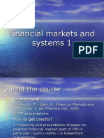 Financial Markets and Systems