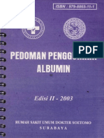 Pedoman Penggunaan Albumin Di RSUD Dr. Soetomo