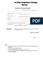 Application For Semester Grade Sheet: Declaration