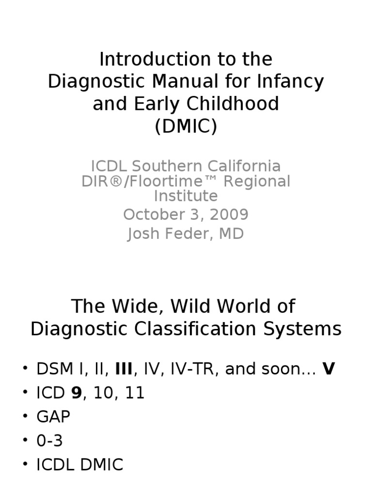 ICDL SoCal Talk-Intro To DMIC | PDF | Diagnostic And Statistical Manual Of  Mental Disorders | Medical Diagnosis