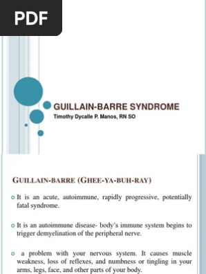 Guillain Barre Syndrome Pdf Clinical Medicine Medical Specialties