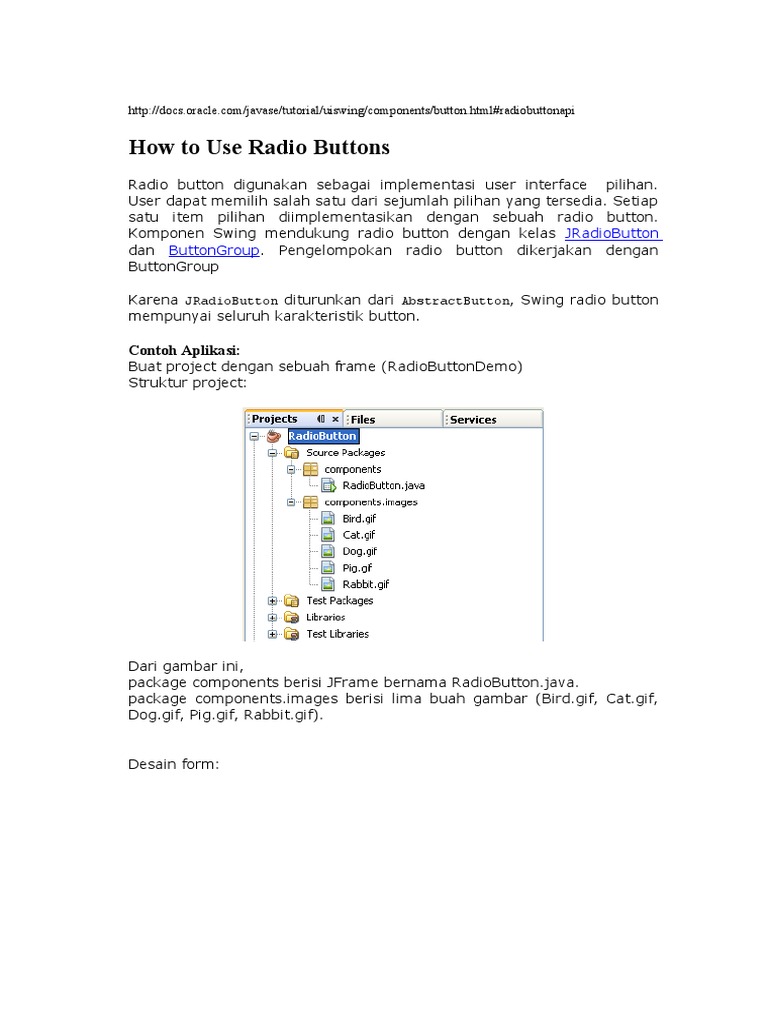 How To Use Radio Buttons: Contoh Aplikasi | PDF | Games & Activities ...