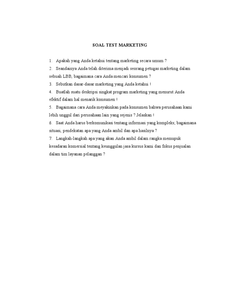 37+ Contoh soal assessment test manager information