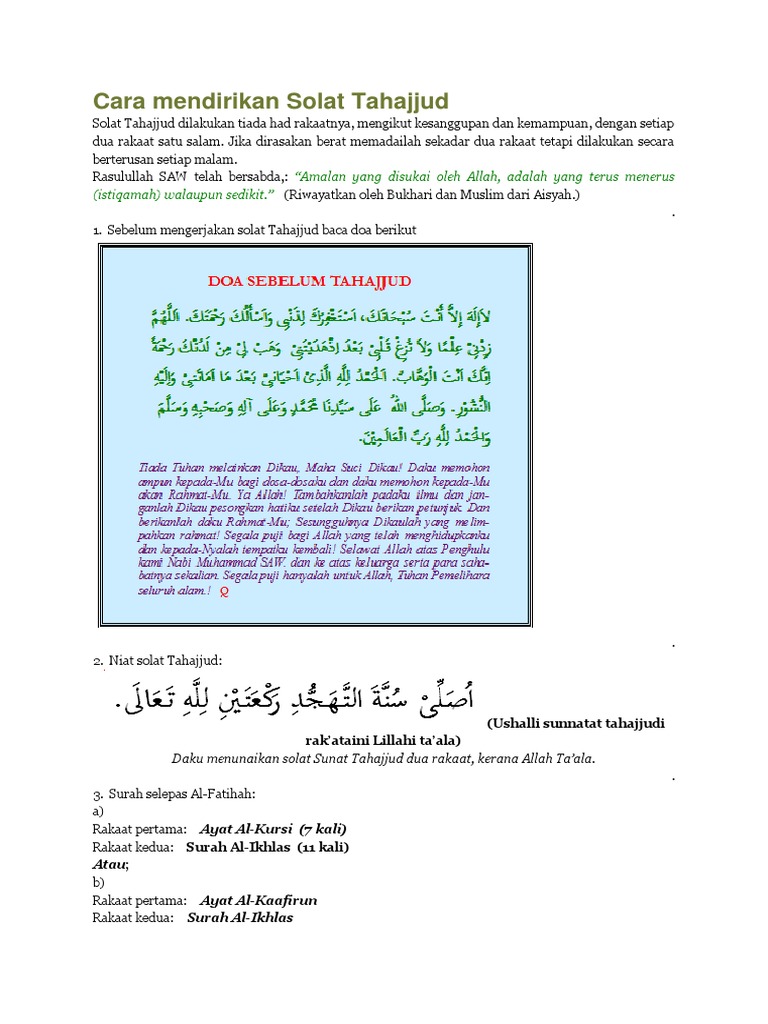 Cara Mendirikan Solat Tahajjud Pdf