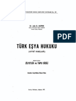 Türk Eşya Hukuku (Ayni Haklar) Zilyetlik Ve Tapu Sicili