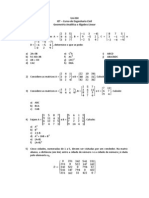 Lista de Exercícios Sobre MATRIZES (GAAL - 01)