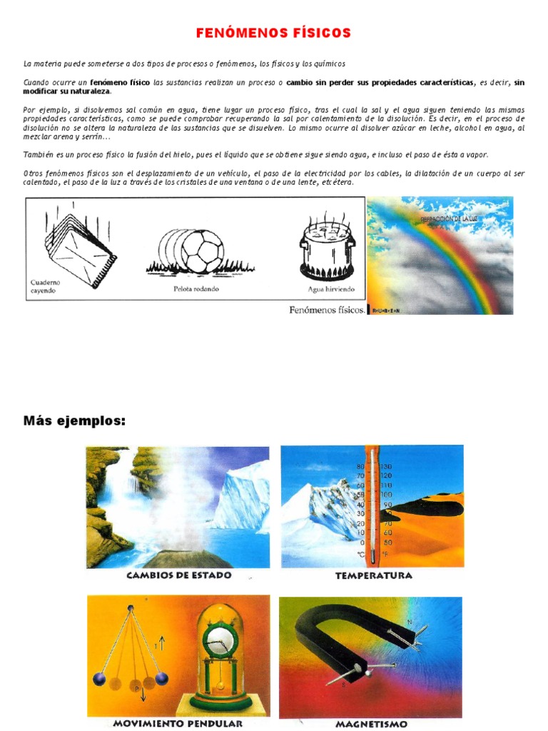 Ejemplos de fenómenos físicos | PDF | sal | Agua