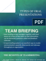 Types of Oral Presentations