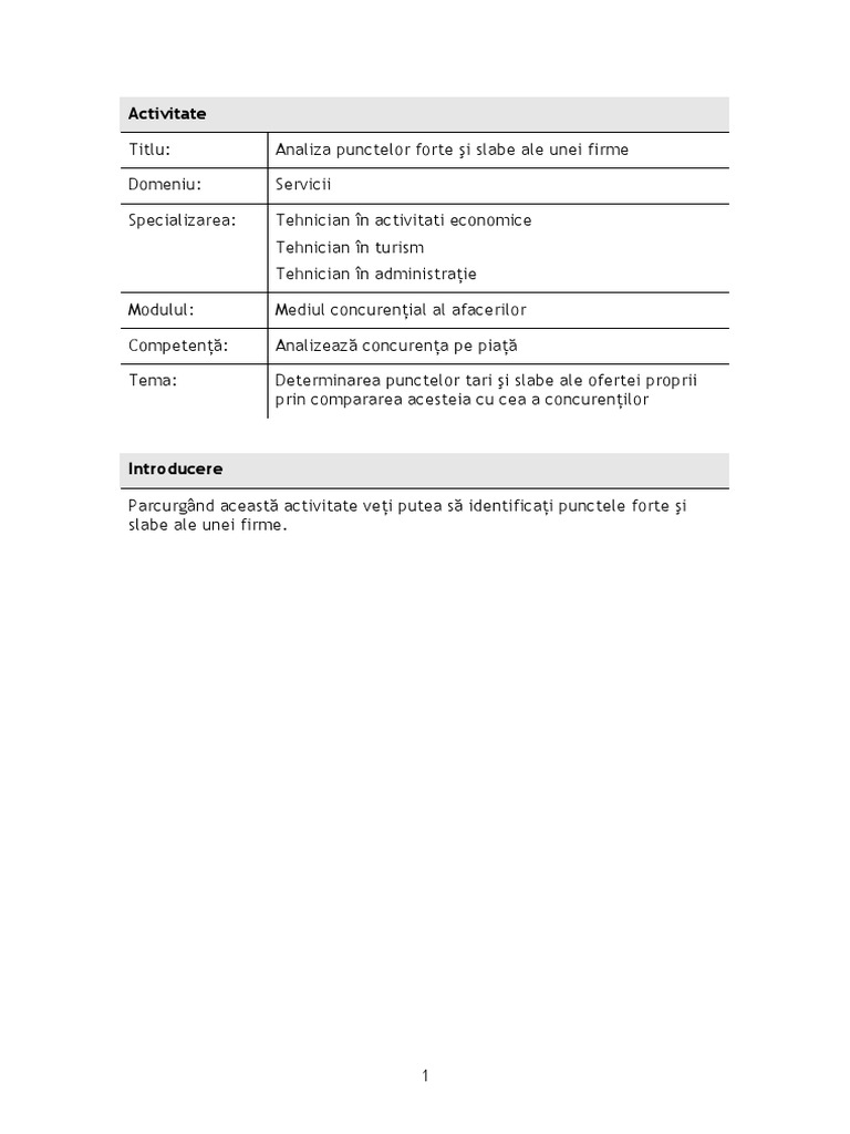 6 Puncte Forte Si Slabe | PDF