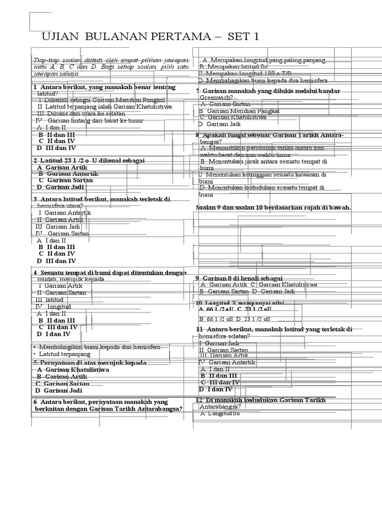 LATIHAN GEOGRAFI TINGKATAN 2