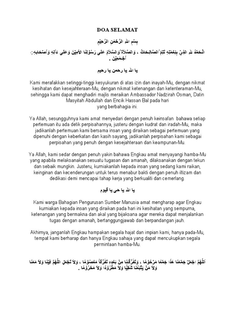 Doa Selamat