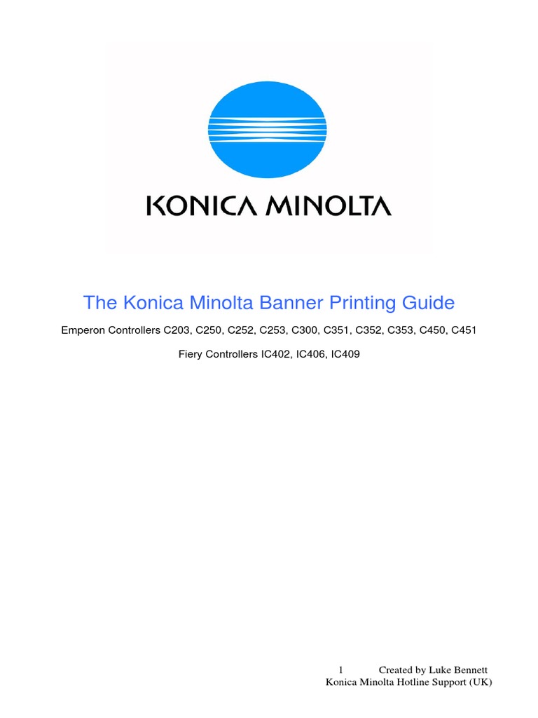 The Konica Minolta Banner Printing Guide V2.1 PDF Printer