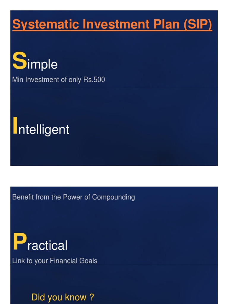Systematic Investment Plan (SIP) : Imple | PDF | Investor | Investing
